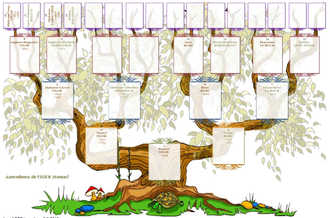 Arbre généalogique pour 5 générations